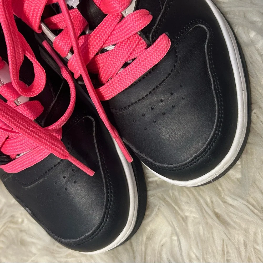 Reebok X Heelys High Top‎ Shoe Youth 4 Womens 6 Black Pink Leopard NO WHEELS